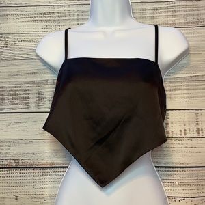 Forever 21 Black Tie Back Triangle Crop Top Size Small